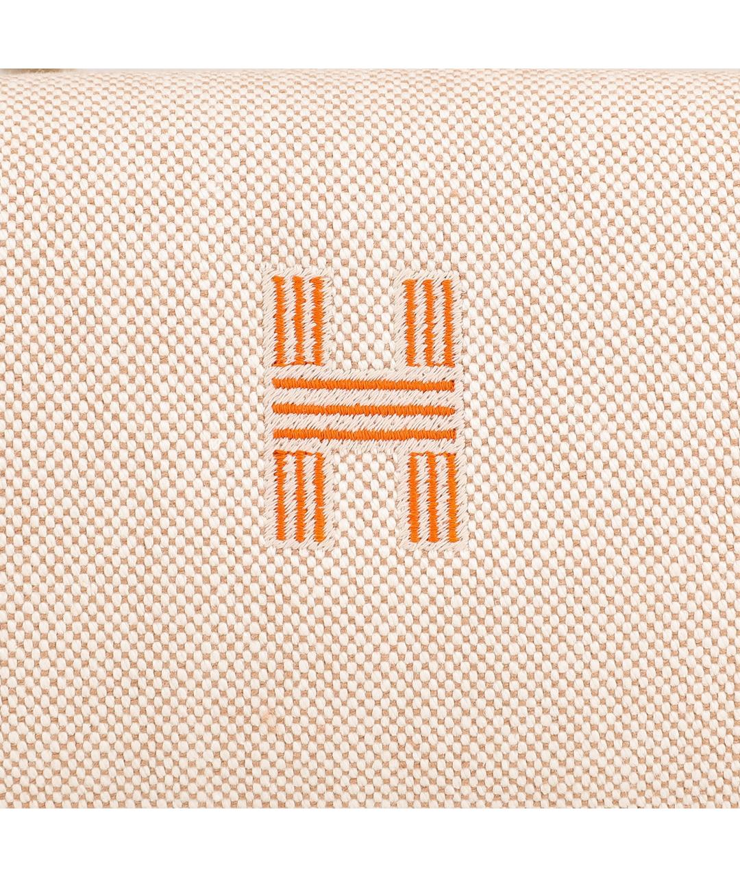 HERMES Бежевая хлопковая косметичка, фото 5