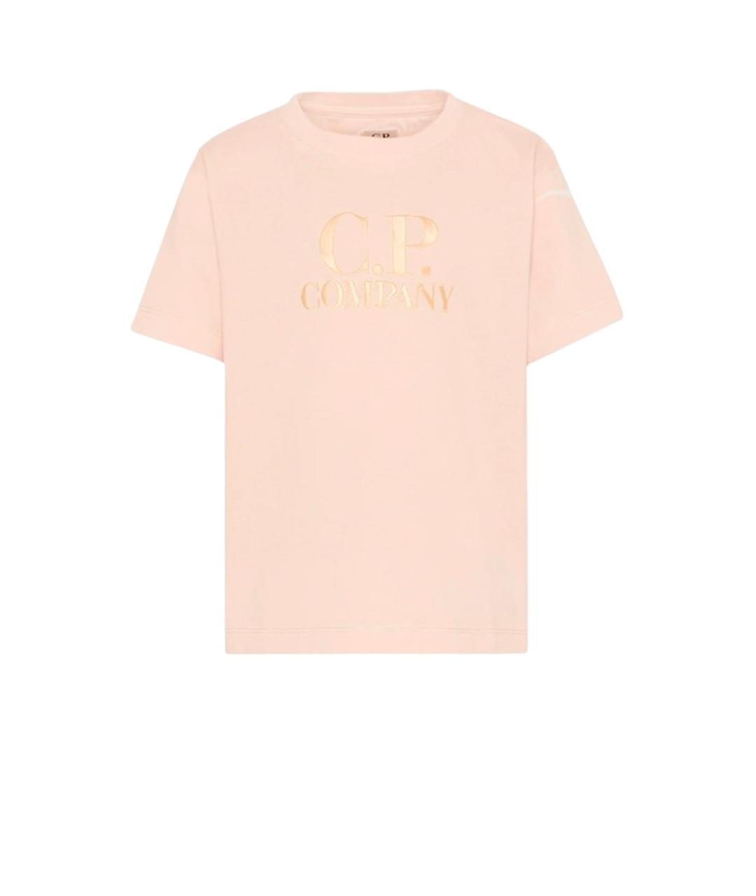 CP COMPANY Розовая хлопковая детская футболка, фото 1