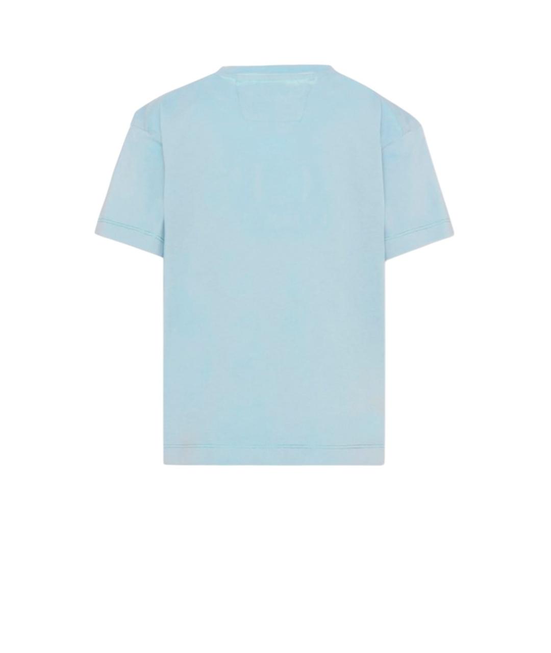 CP COMPANY Голубая хлопковая детская футболка, фото 2