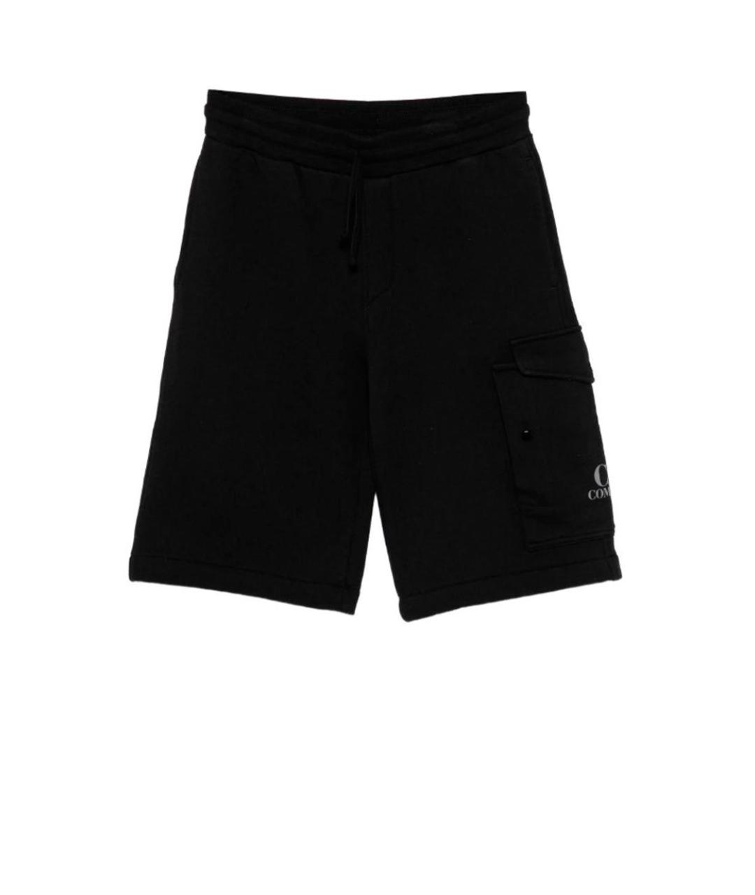 CP COMPANY Черные хлопковые детские шорты, фото 1