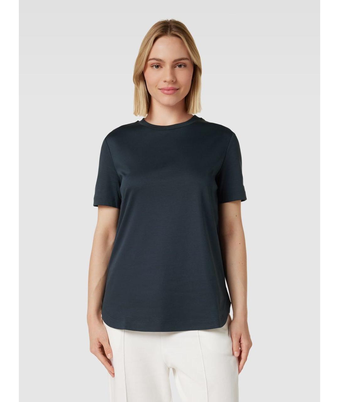 MAX MARA Темно-синяя хлопковая футболка, фото 2