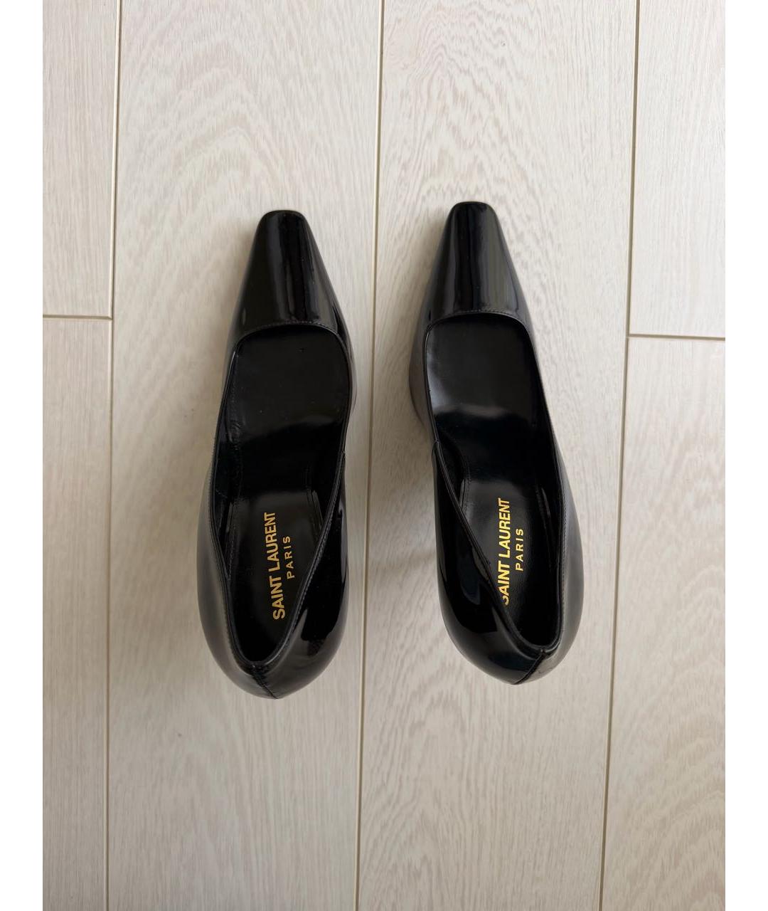 SAINT LAURENT Черные туфли из лакированной кожи, фото 3