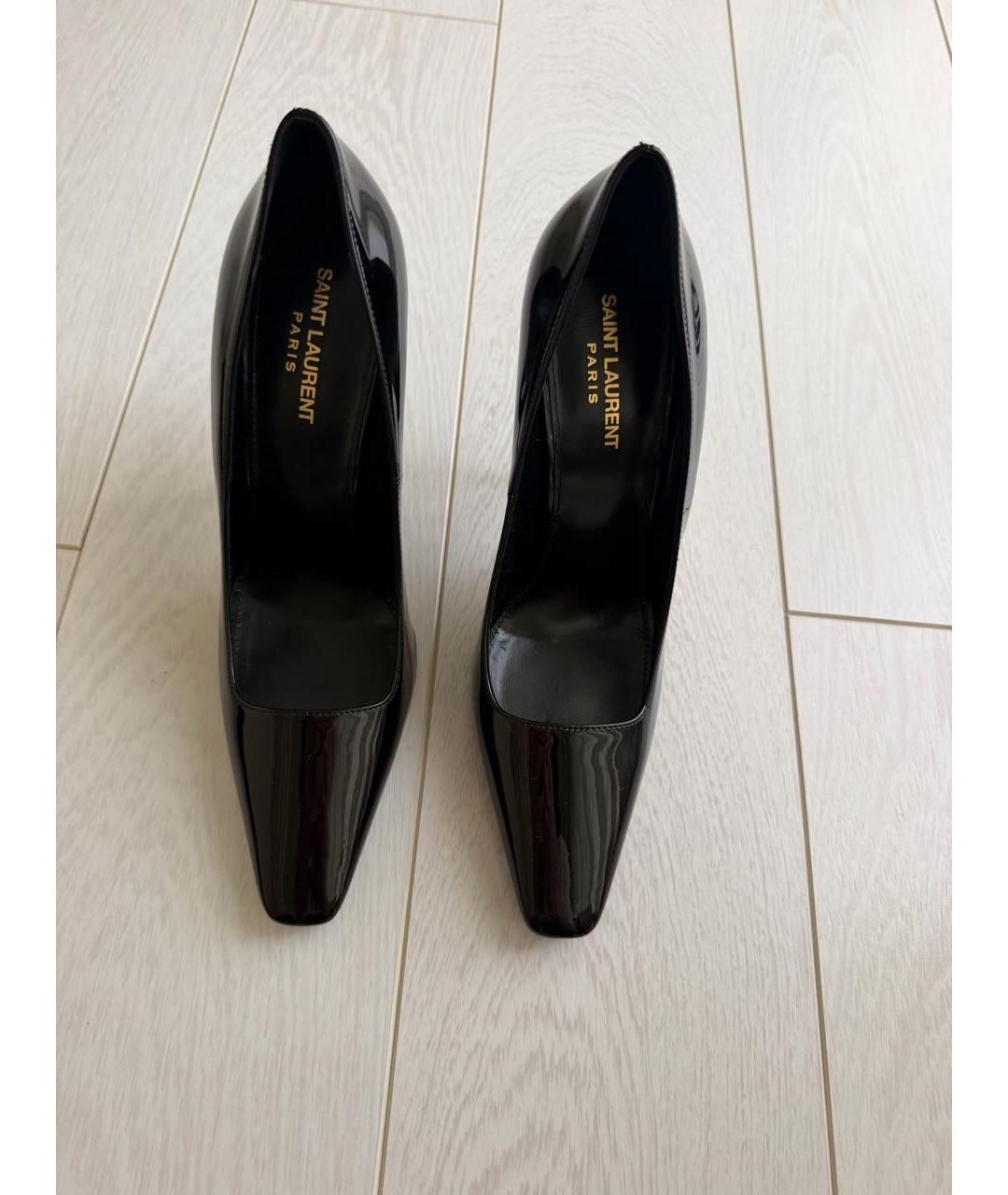 SAINT LAURENT Черные туфли из лакированной кожи, фото 2