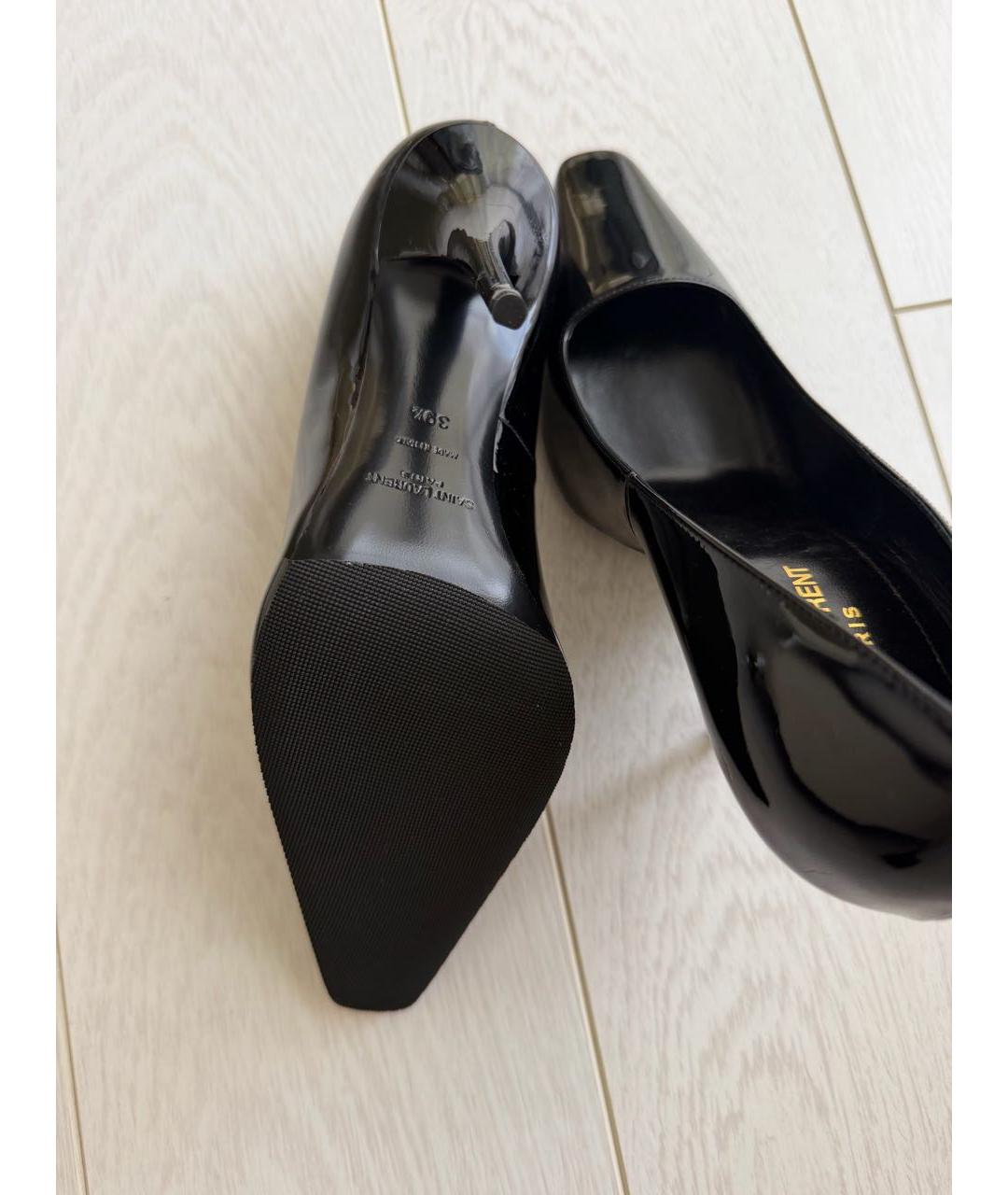 SAINT LAURENT Черные туфли из лакированной кожи, фото 5