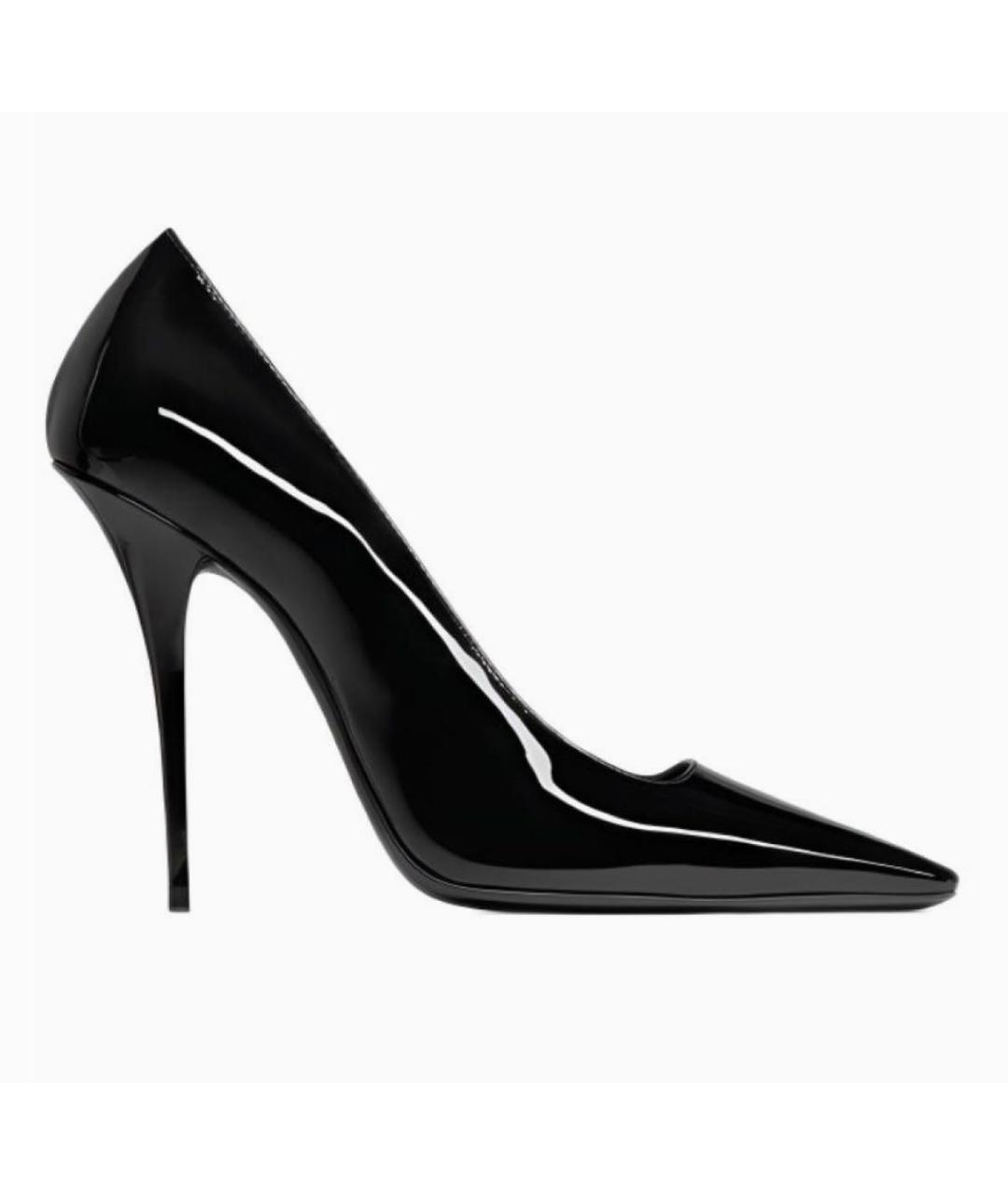 SAINT LAURENT Черные туфли из лакированной кожи, фото 4