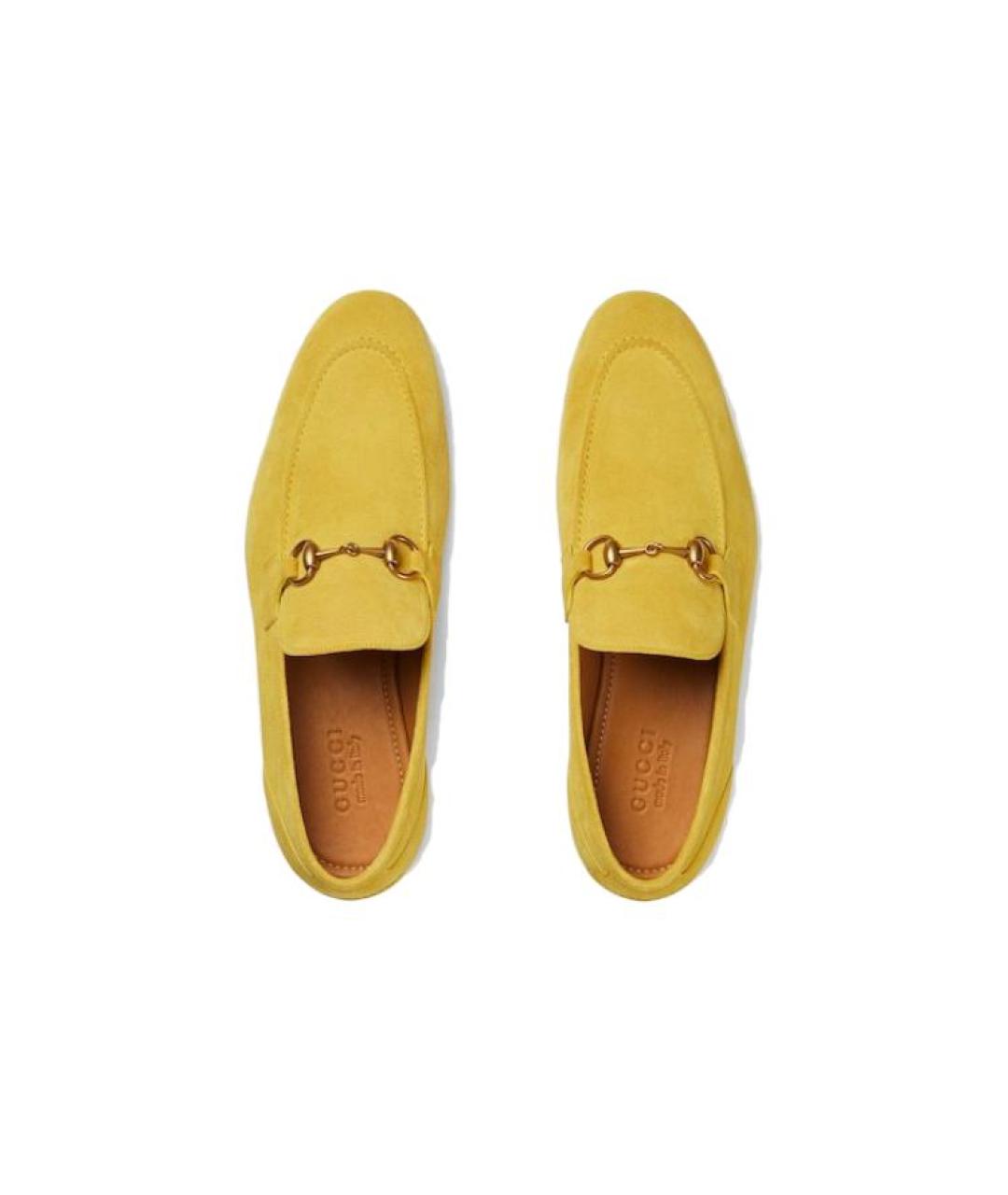 GUCCI Желтые замшевые лоферы, фото 3