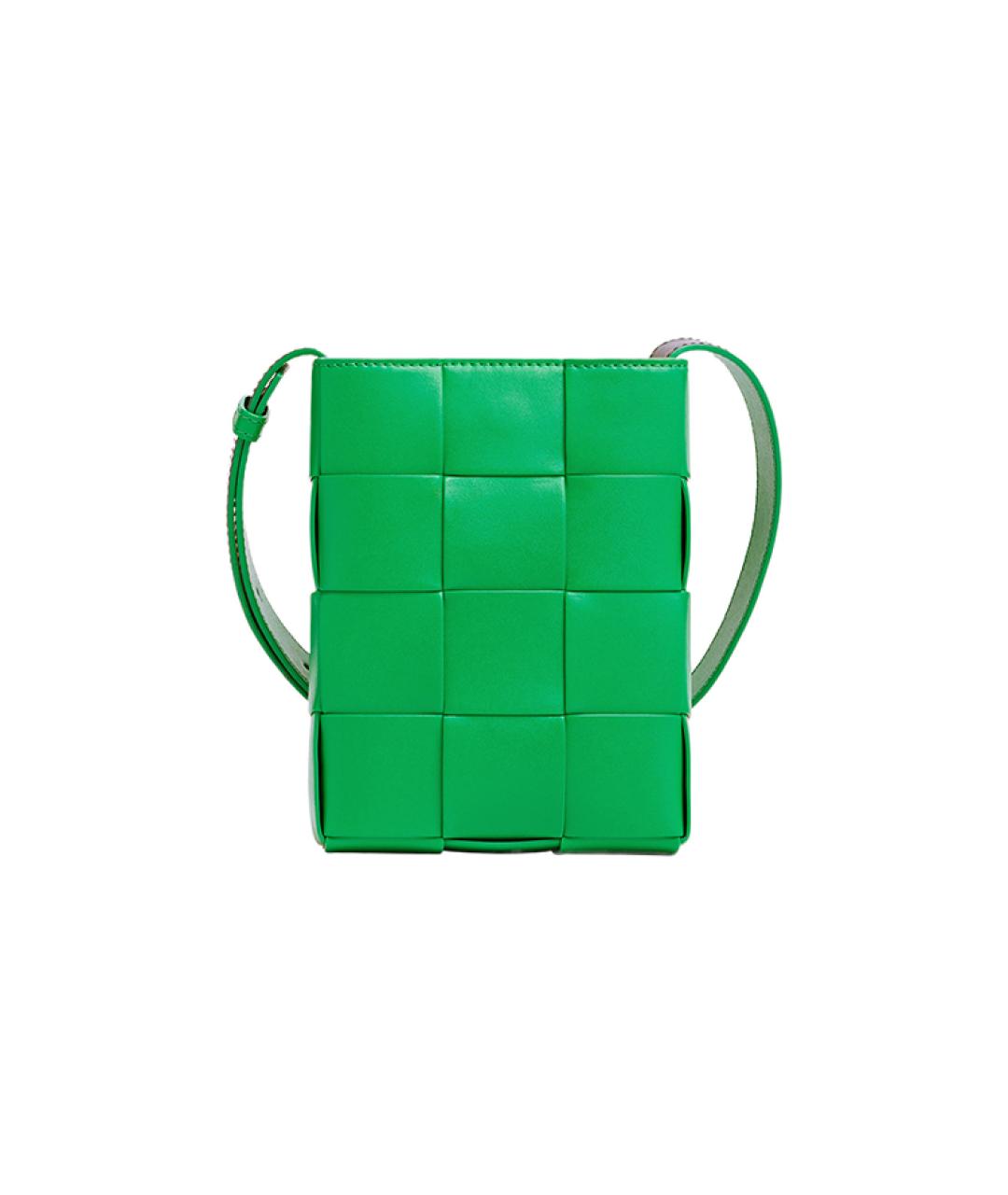 BOTTEGA VENETA Зеленая кожаная сумка на плечо, фото 4
