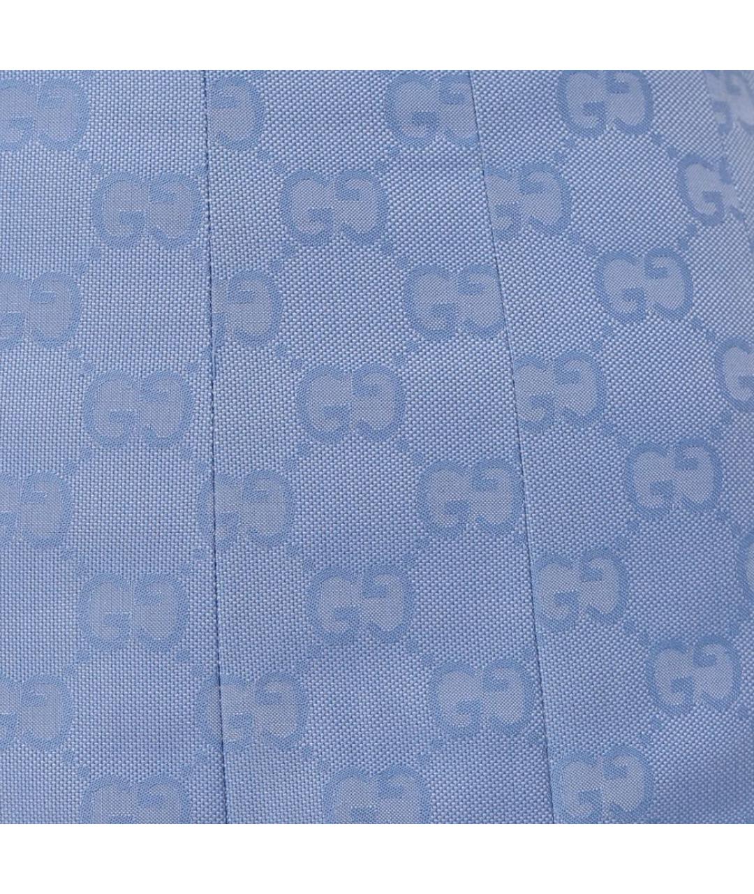 GUCCI Голубая хлопковая юбка макси, фото 4