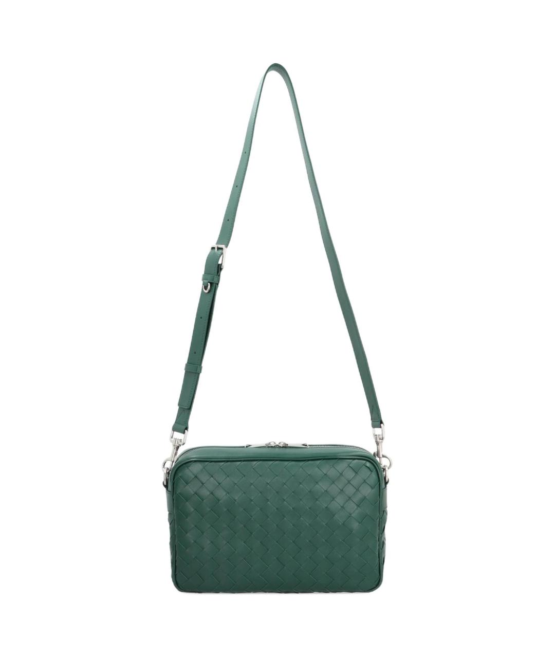 BOTTEGA VENETA Зеленая кожаная сумка на плечо, фото 4