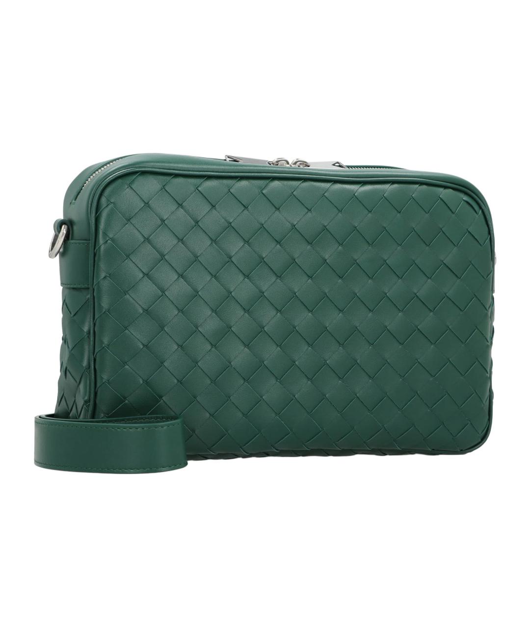 BOTTEGA VENETA Зеленая кожаная сумка на плечо, фото 2