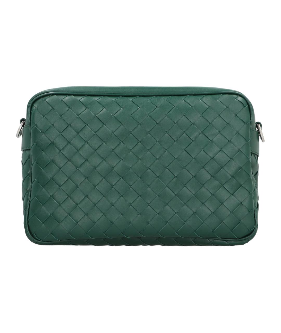 BOTTEGA VENETA Зеленая кожаная сумка на плечо, фото 3