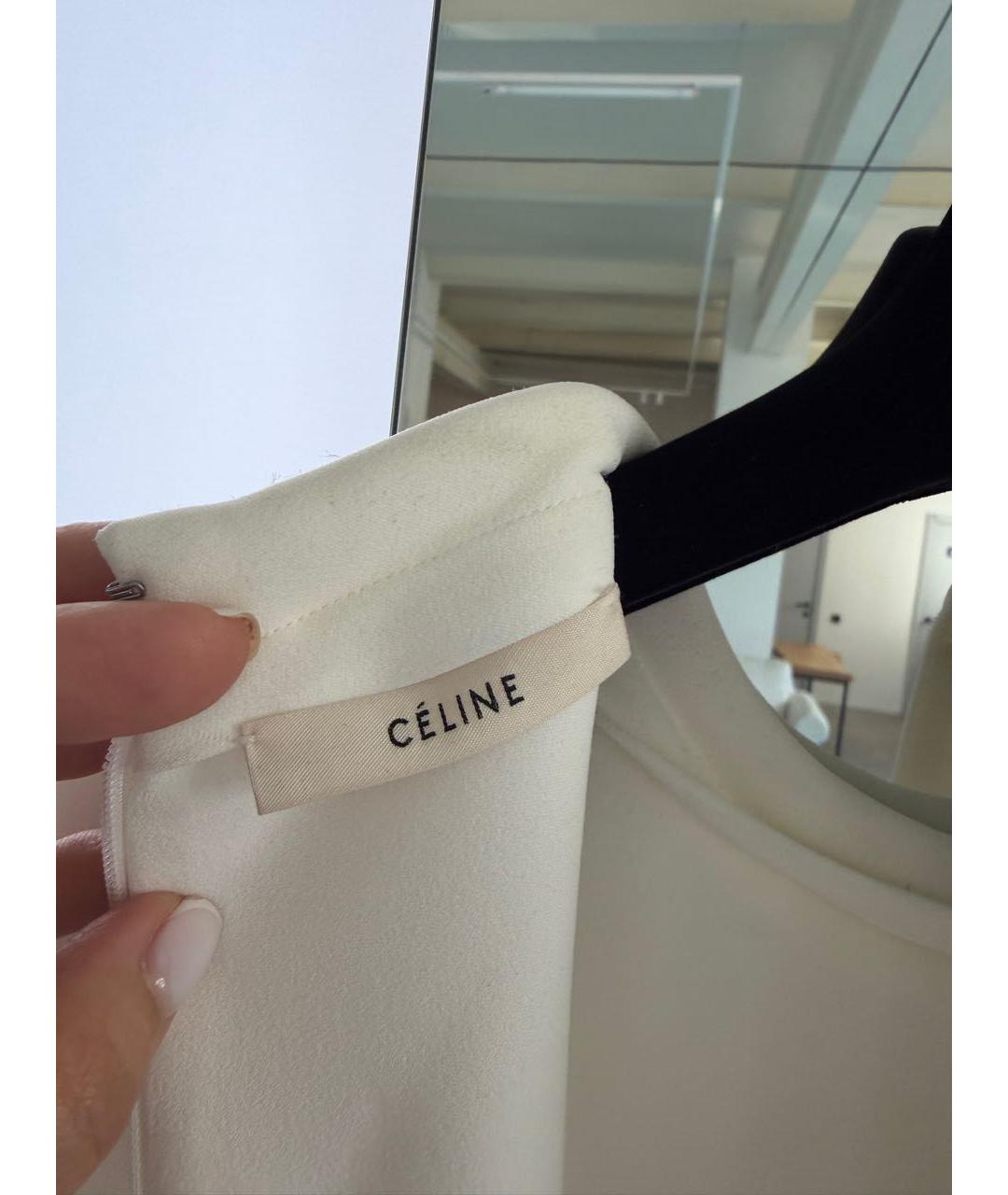 CELINE Белое вискозное повседневное платье, фото 6