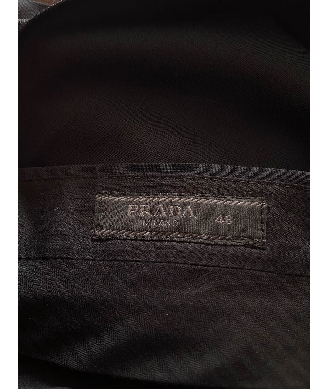 PRADA Темно-синие шерстяные классические брюки, фото 2