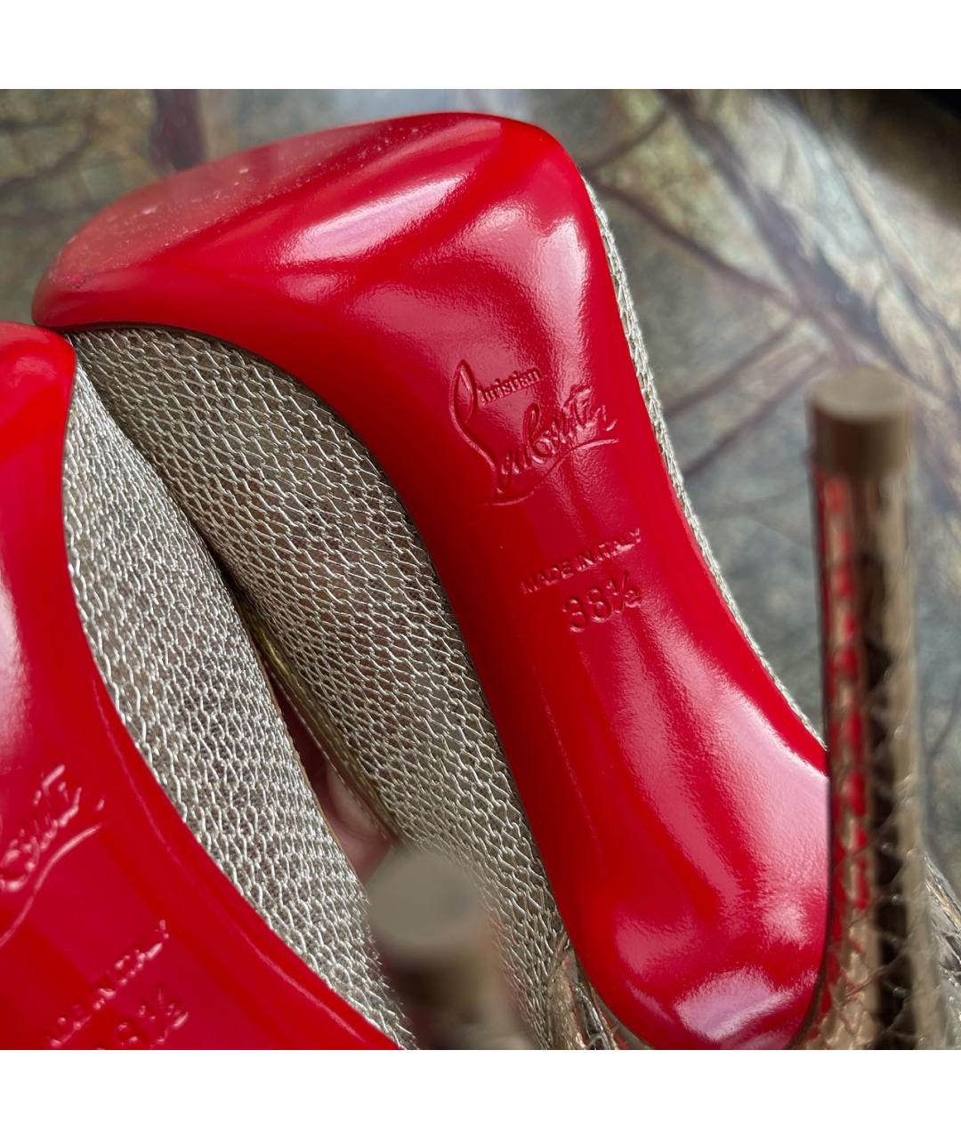 CHRISTIAN LOUBOUTIN Золотые туфли, фото 5