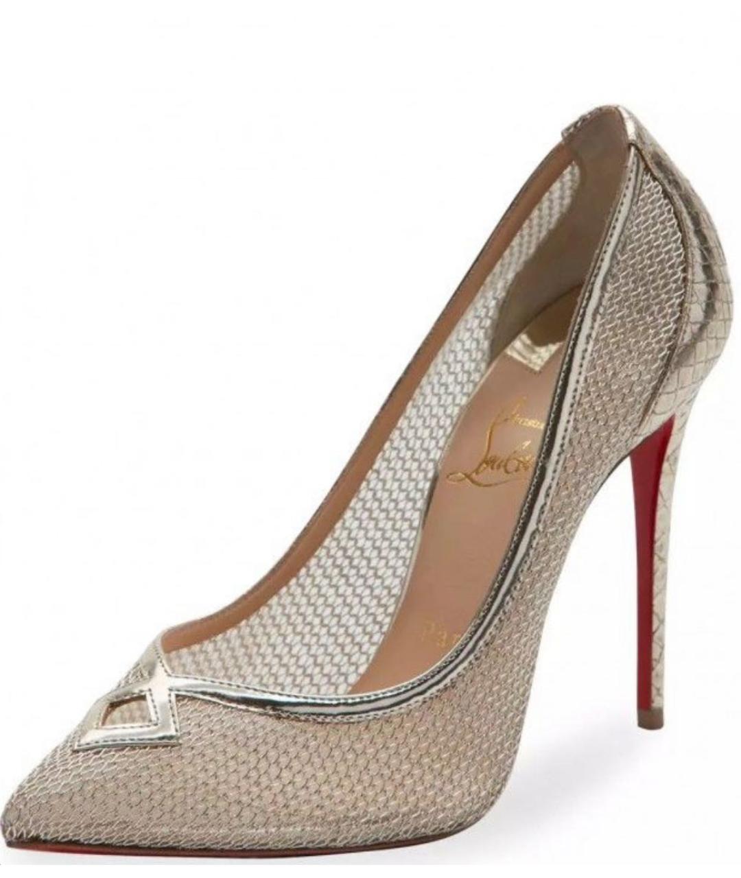 CHRISTIAN LOUBOUTIN Золотые туфли, фото 2