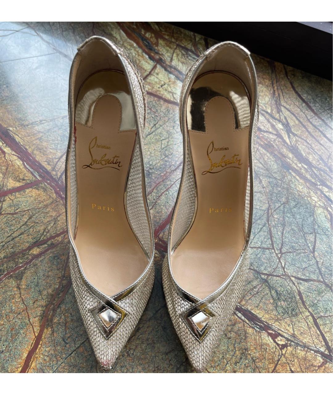CHRISTIAN LOUBOUTIN Золотые туфли, фото 3