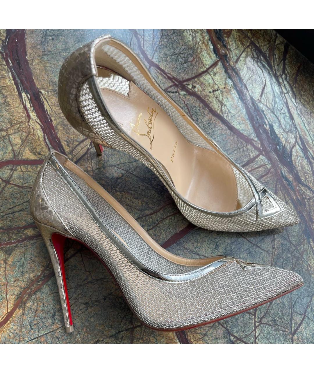CHRISTIAN LOUBOUTIN Золотые туфли, фото 7
