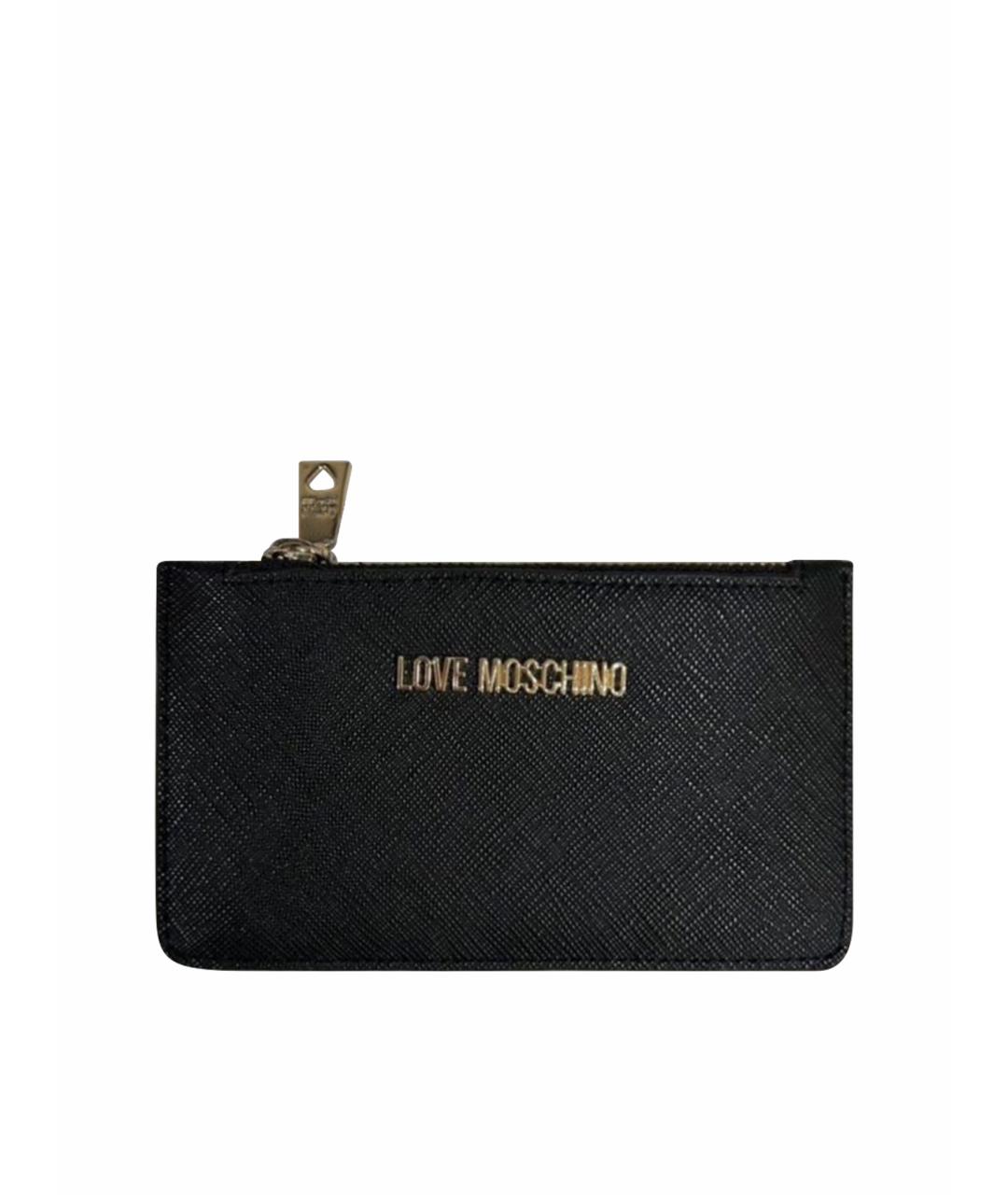 LOVE MOSCHINO Черный кожаный кошелек, фото 1