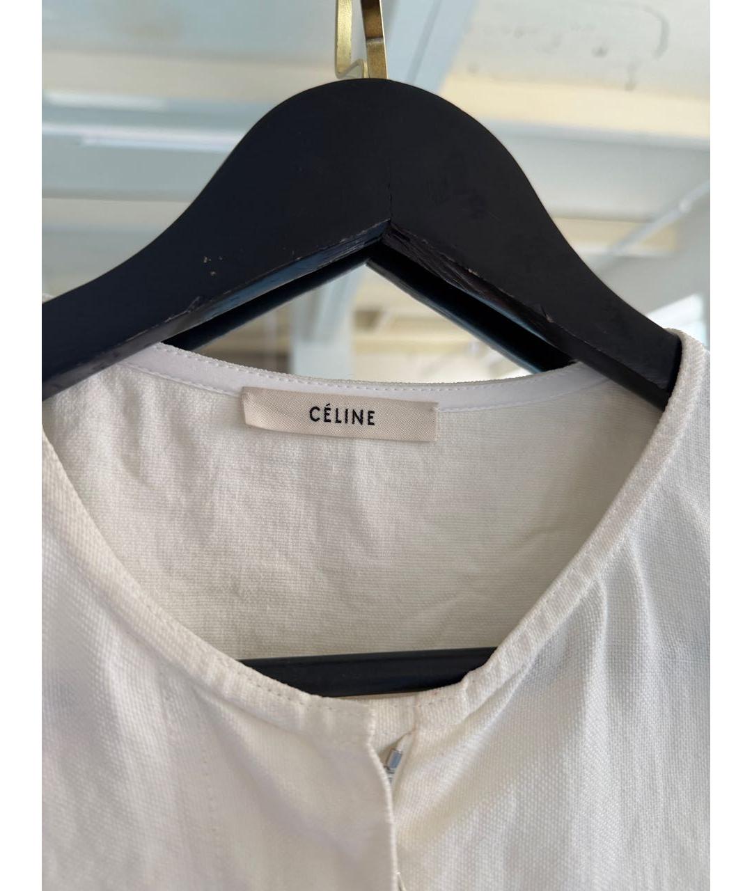 CELINE Белое льняное платье, фото 4