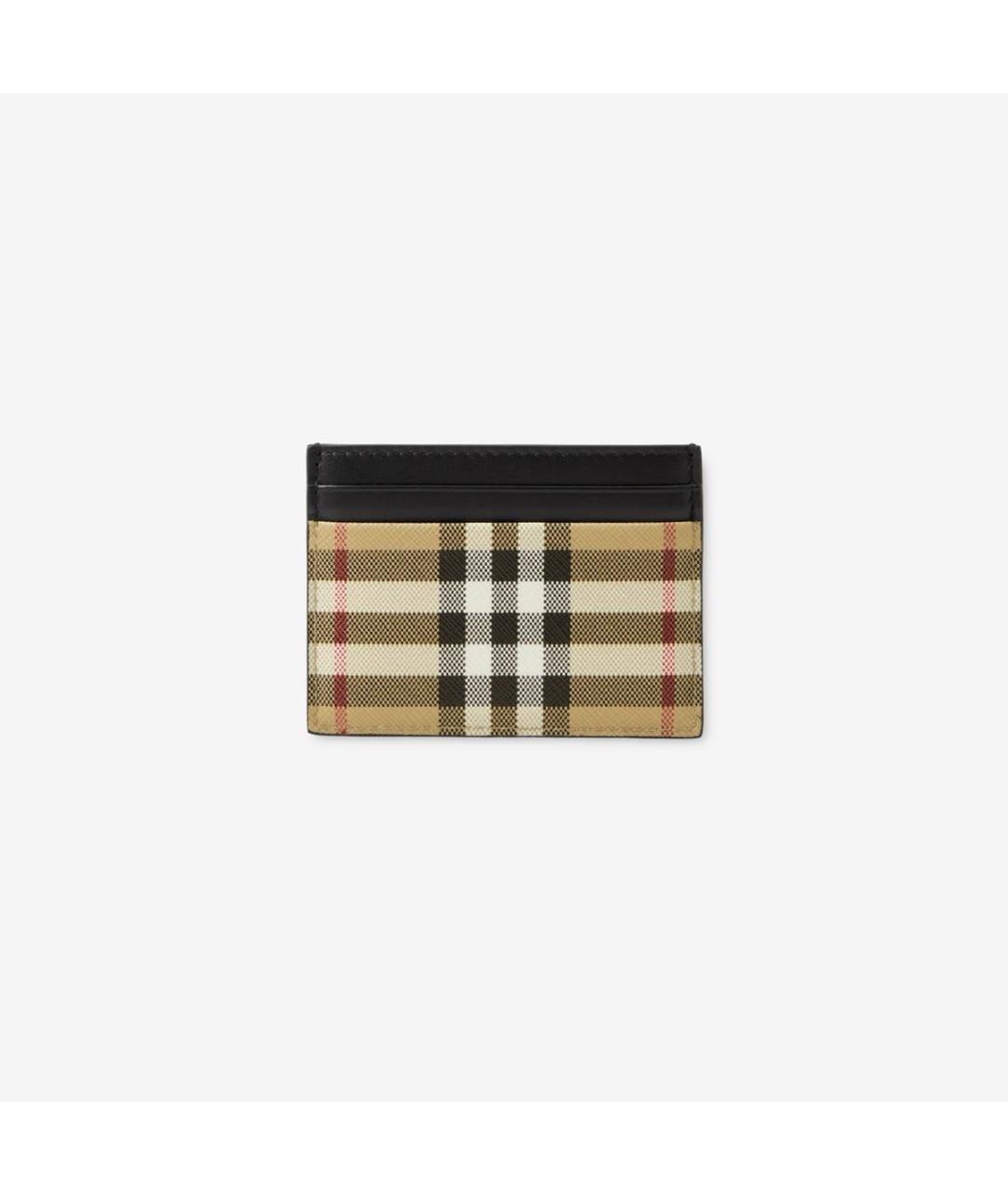BURBERRY Бежевый кожаный кардхолдер, фото 2
