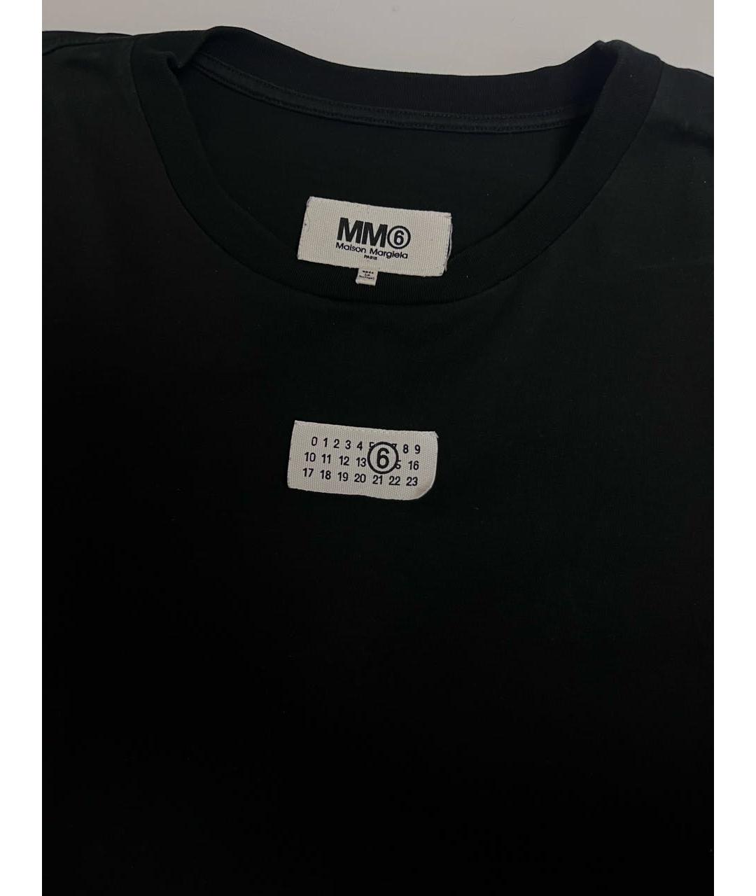 MM6 MAISON MARGIELA Черная хлопковая футболка, фото 3
