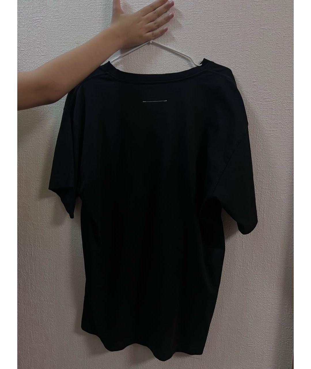 MM6 MAISON MARGIELA Черная хлопковая футболка, фото 2