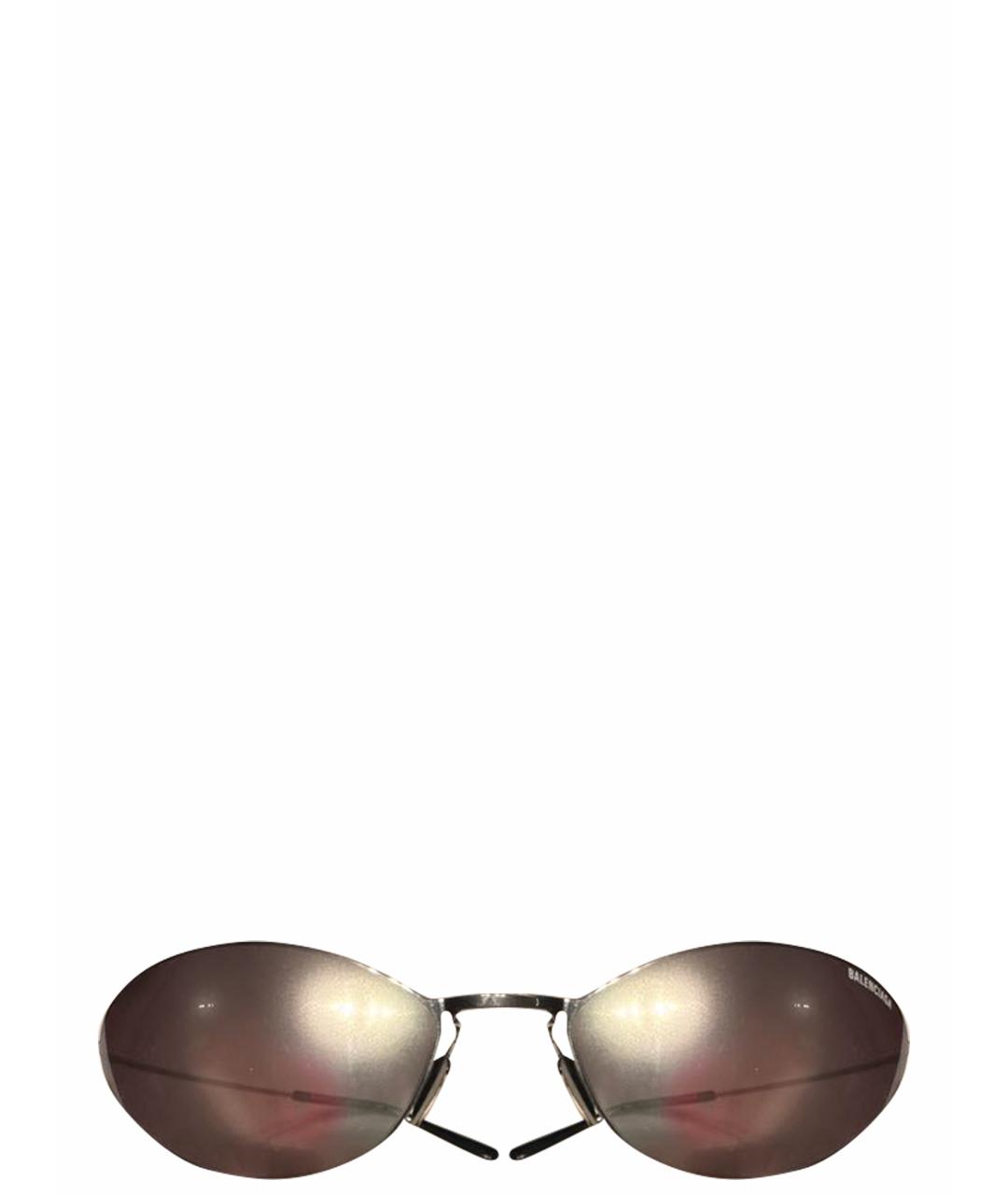BALENCIAGA Серебряные металлические солнцезащитные очки, фото 1