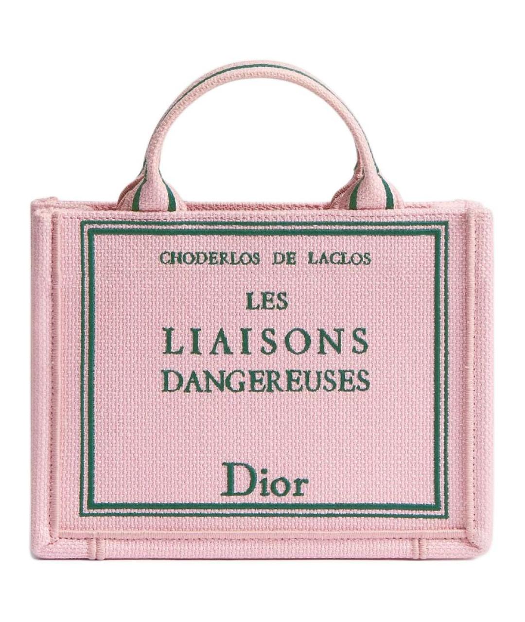 CHRISTIAN DIOR Розовая хлопковая сумка тоут, фото 1