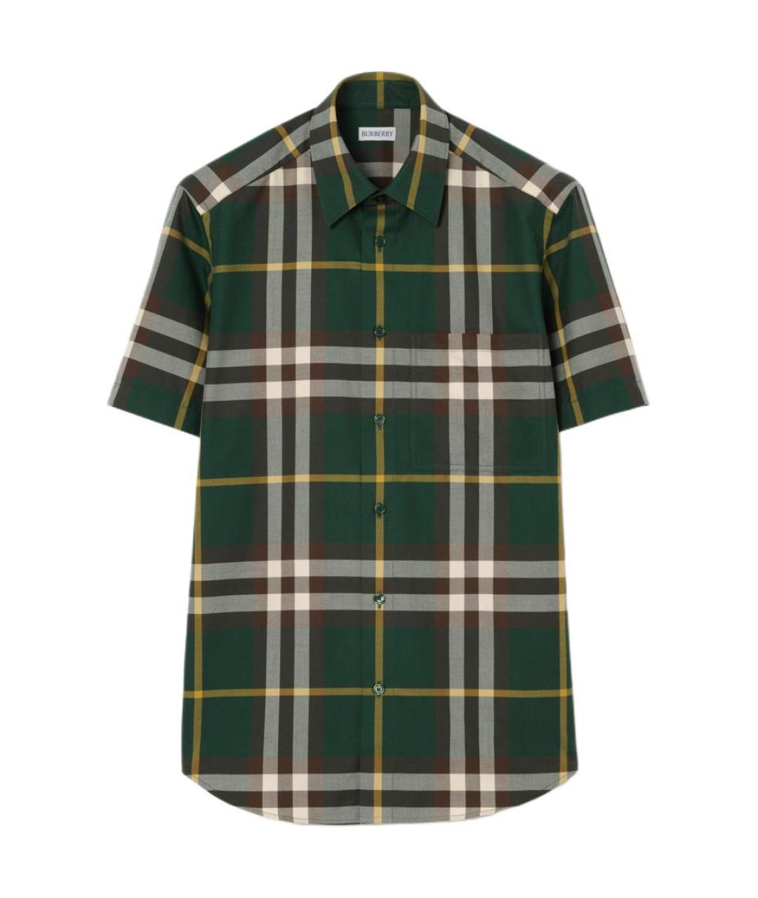 BURBERRY Зеленая хлопковая кэжуал рубашка, фото 1