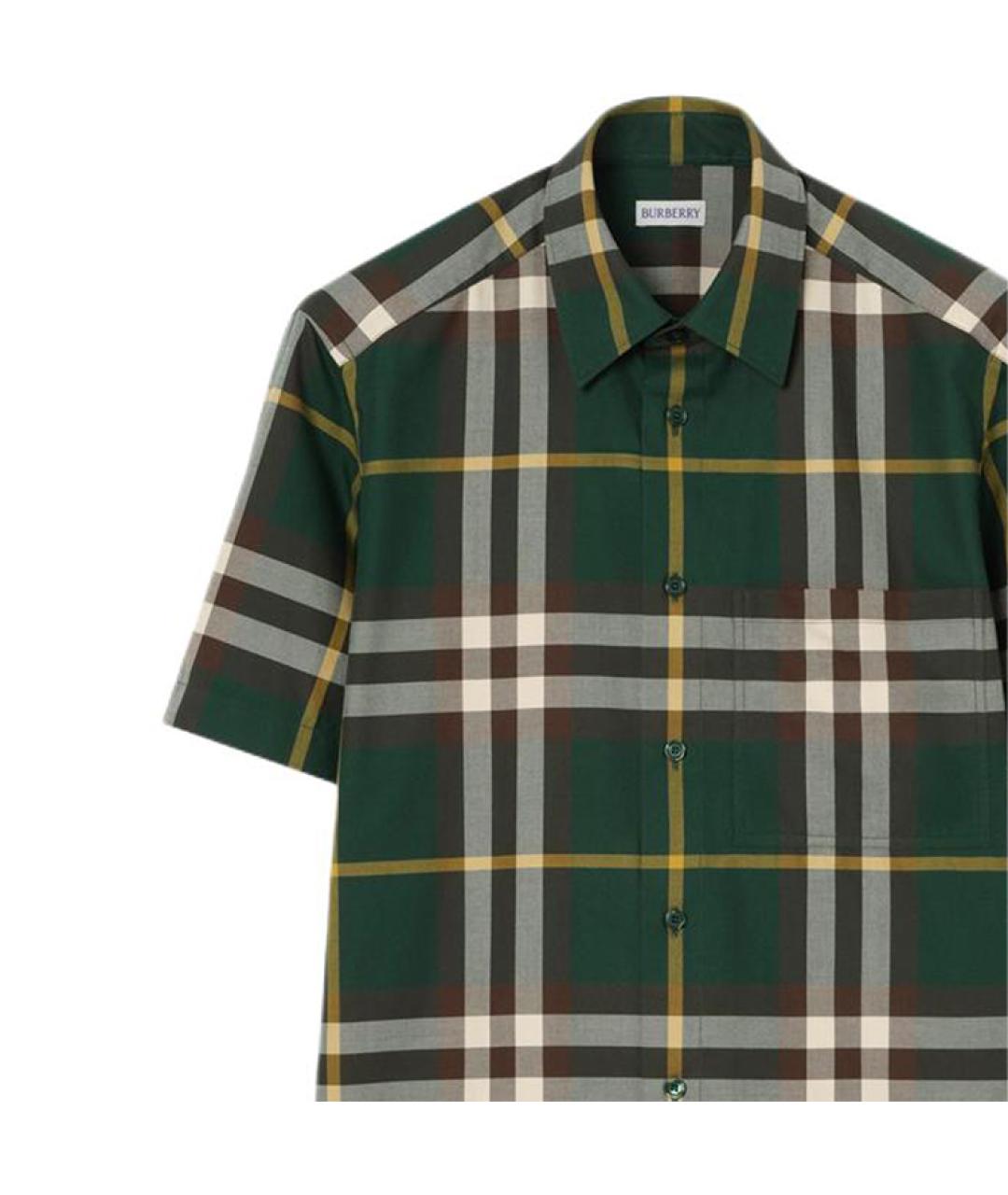 BURBERRY Зеленая хлопковая кэжуал рубашка, фото 2