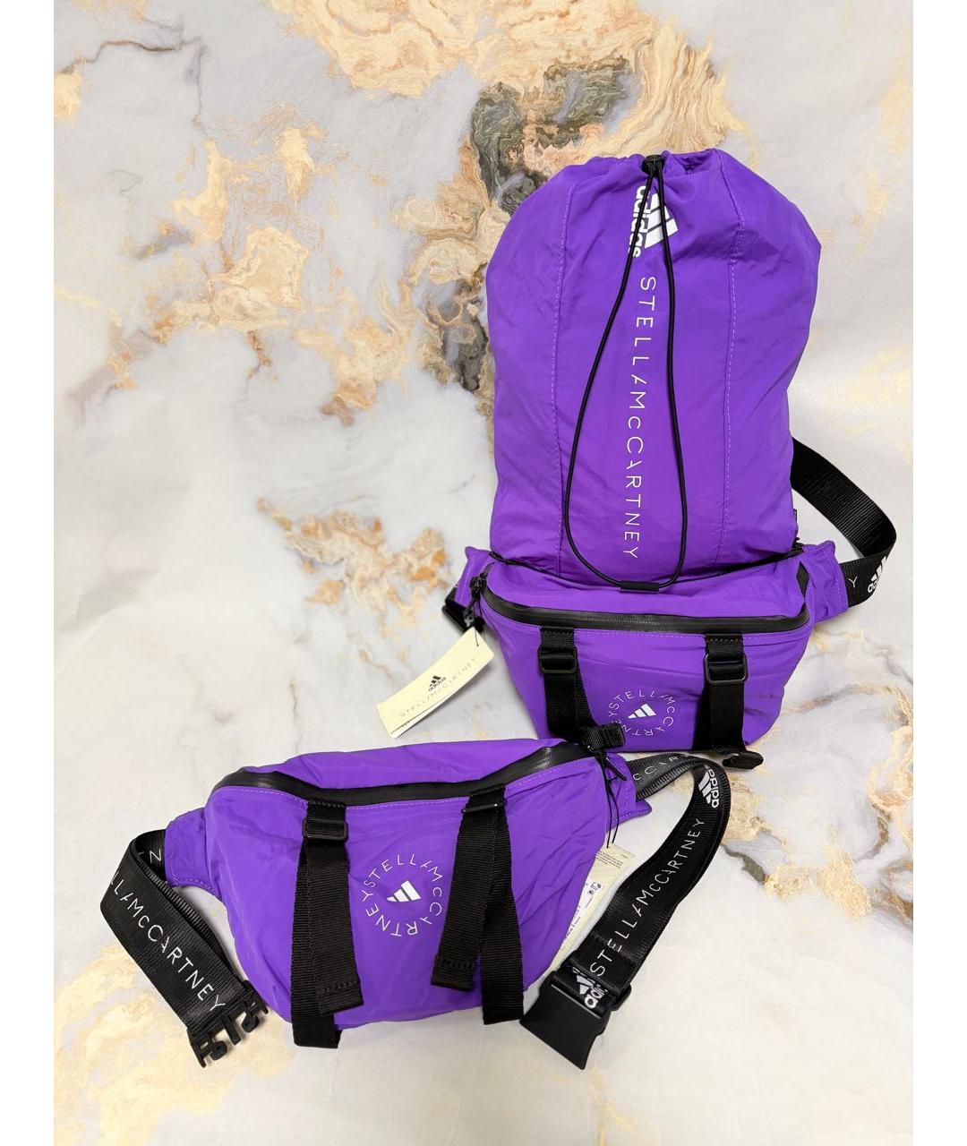 ADIDAS BY STELLA MCCARTNEY Фиолетовая тканевая поясная сумка, фото 3