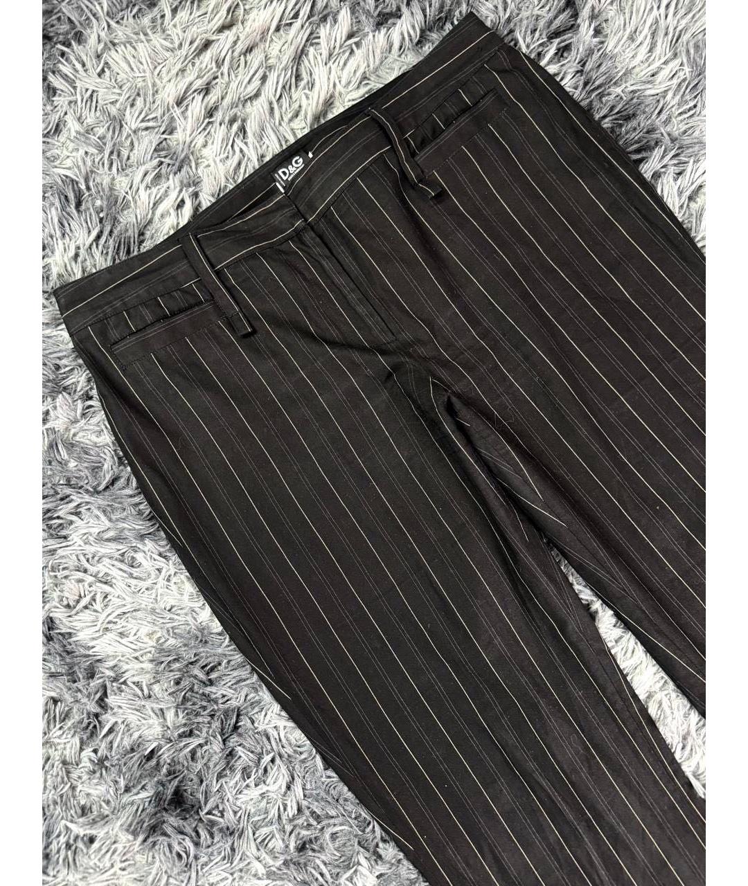 DOLCE&GABBANA Черные хлопковые повседневные брюки, фото 4
