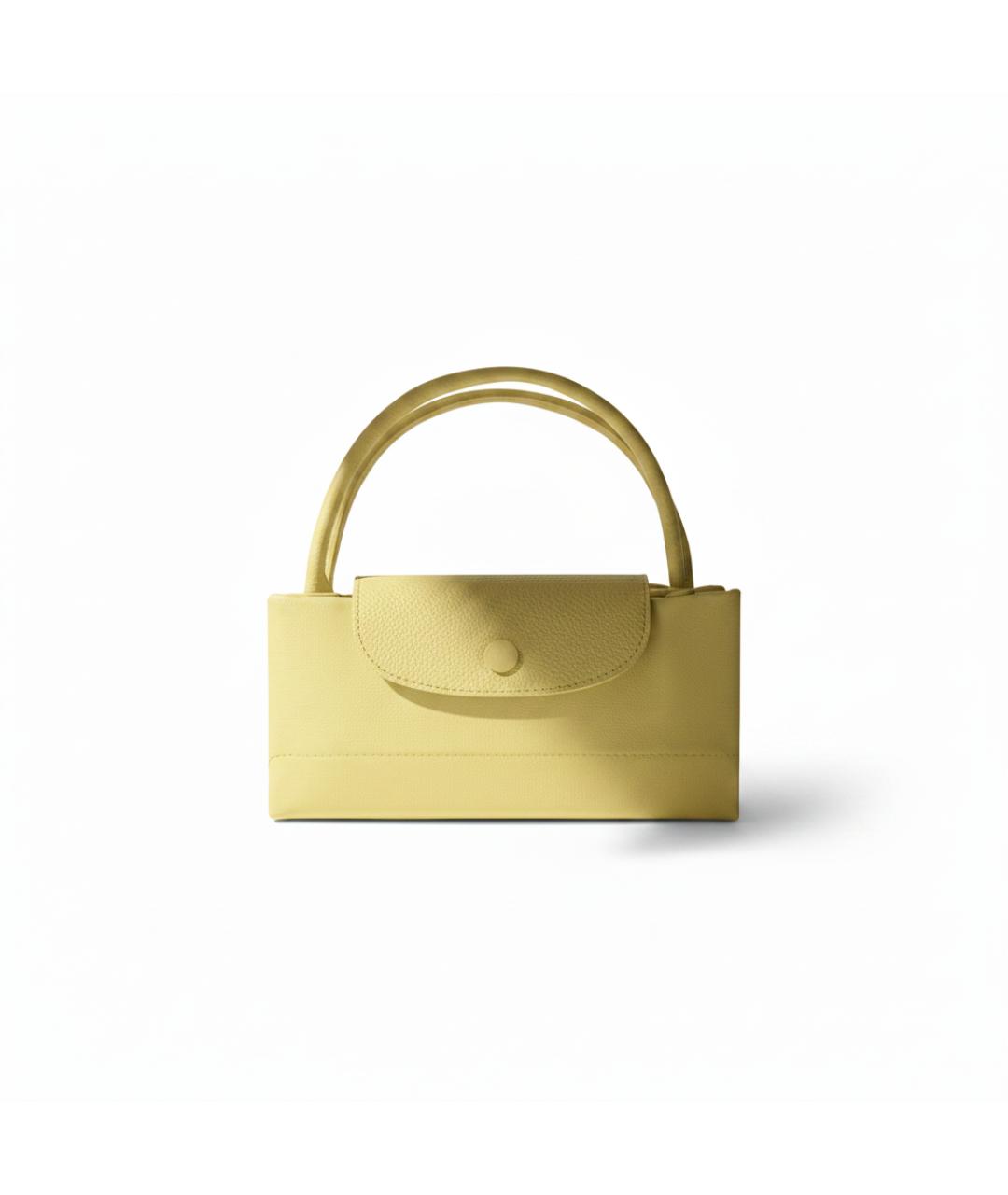 LONGCHAMP Желтая тканевая сумка тоут, фото 5