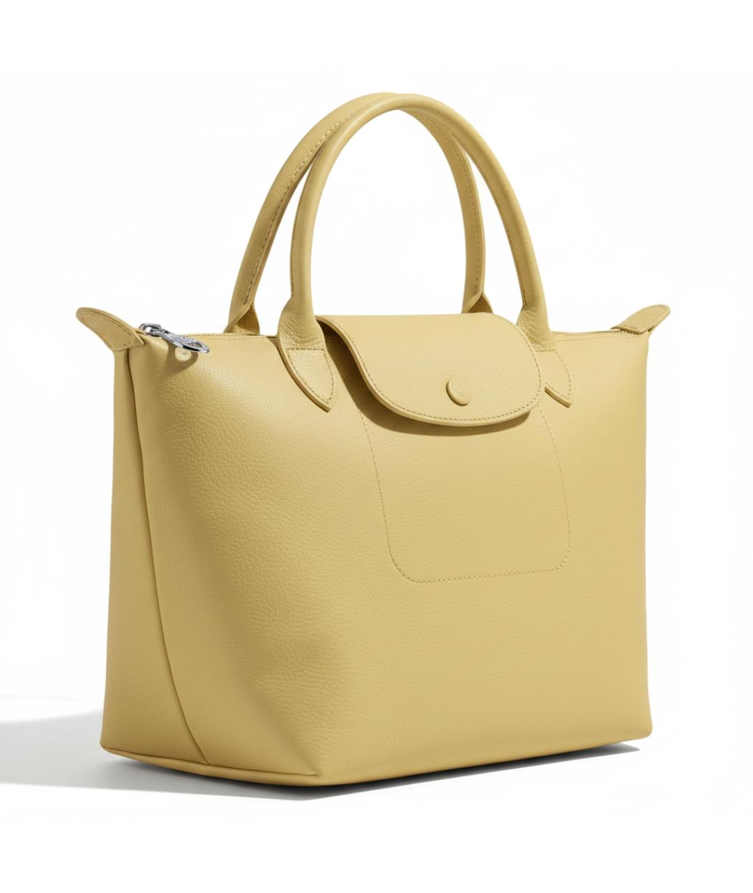 LONGCHAMP Желтая тканевая сумка тоут, фото 2