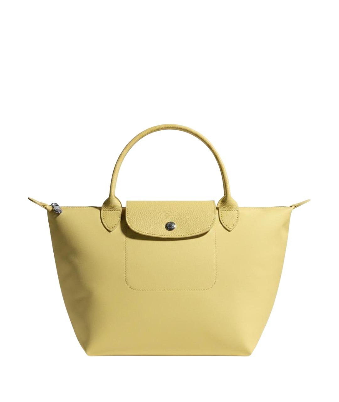 LONGCHAMP Желтая тканевая сумка тоут, фото 1