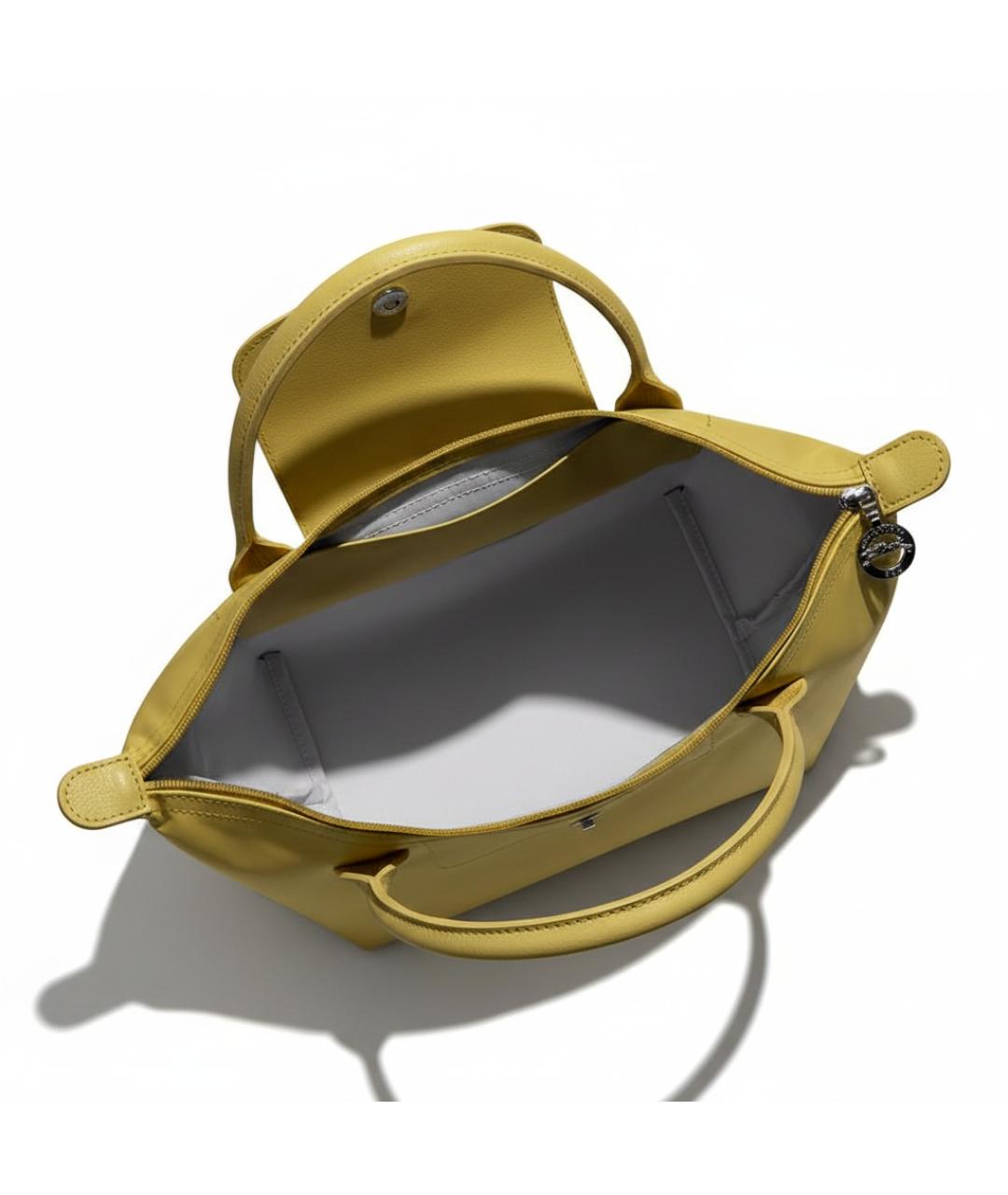 LONGCHAMP Желтая тканевая сумка тоут, фото 4