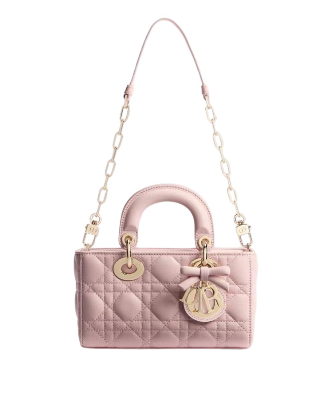 CHRISTIAN DIOR Розовая кожаная сумка с короткими ручками, фото 1