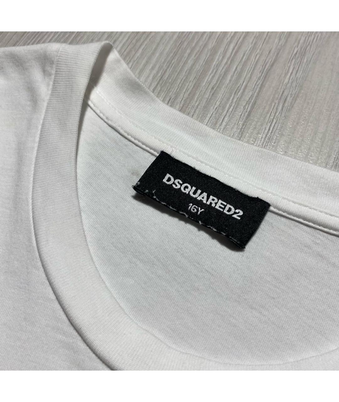 DSQUARED2 Белая хлопковая футболка, фото 5