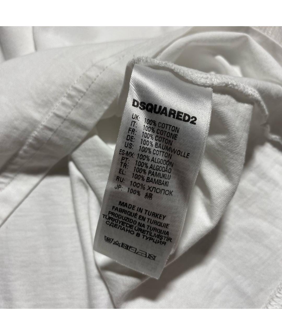 DSQUARED2 Белая хлопковая футболка, фото 8
