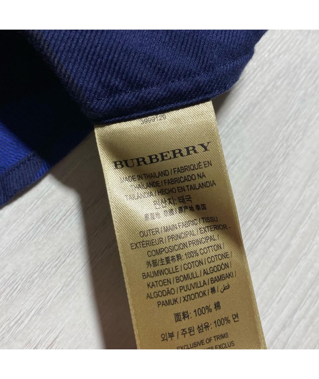 BURBERRY Синяя хлопковая рубашка, фото 7