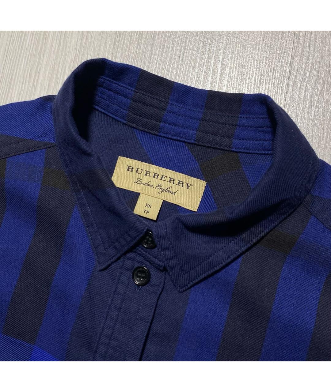 BURBERRY Синяя хлопковая рубашка, фото 4