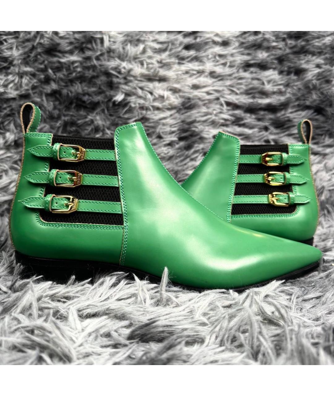 GUCCI Зеленые кожаные полусапоги, фото 8