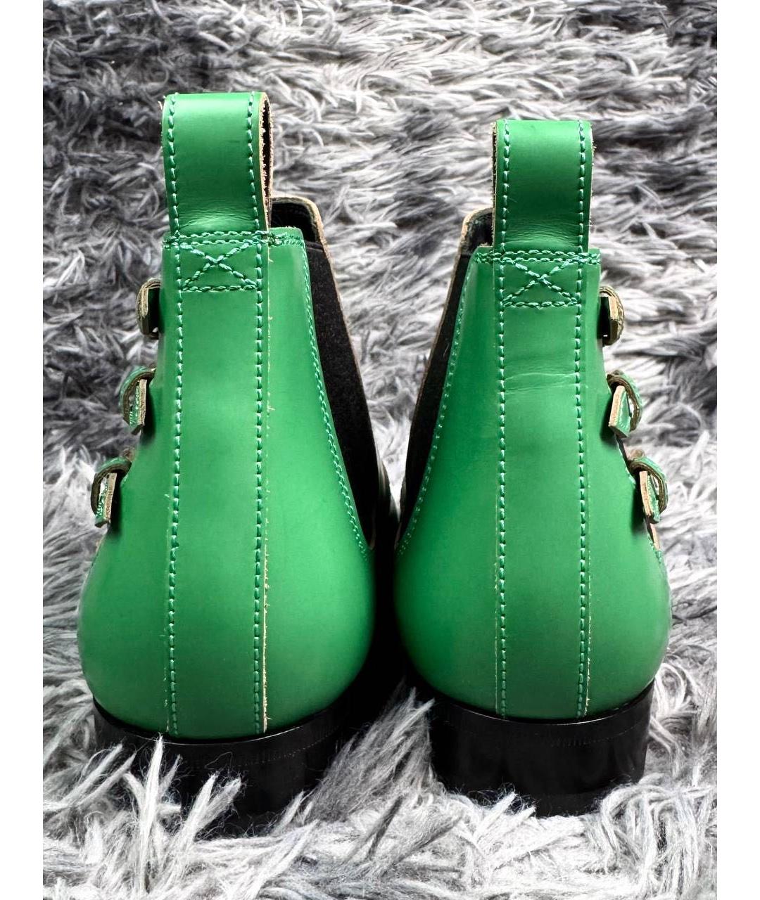 GUCCI Зеленые кожаные полусапоги, фото 4