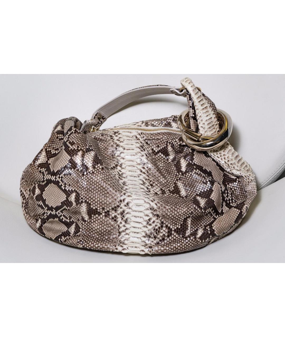 JIMMY CHOO Бежевая сумка тоут из экзотической кожи, фото 4