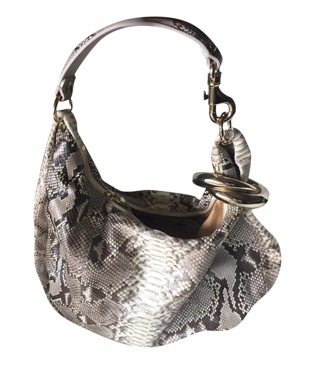 JIMMY CHOO Бежевая сумка тоут из экзотической кожи, фото 1