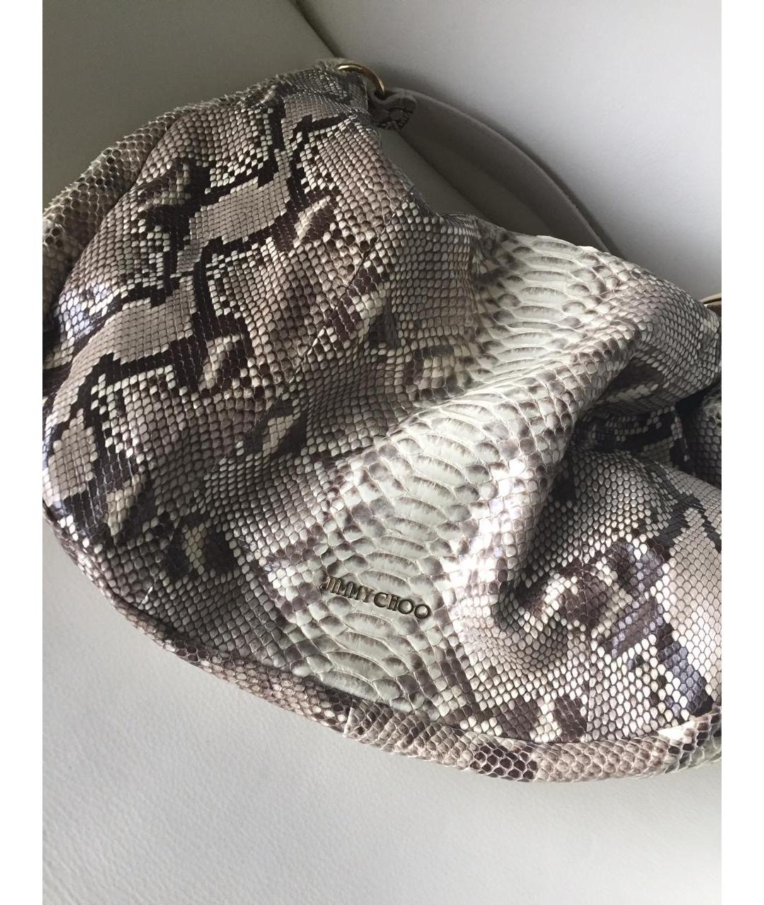 JIMMY CHOO Бежевая сумка тоут из экзотической кожи, фото 3