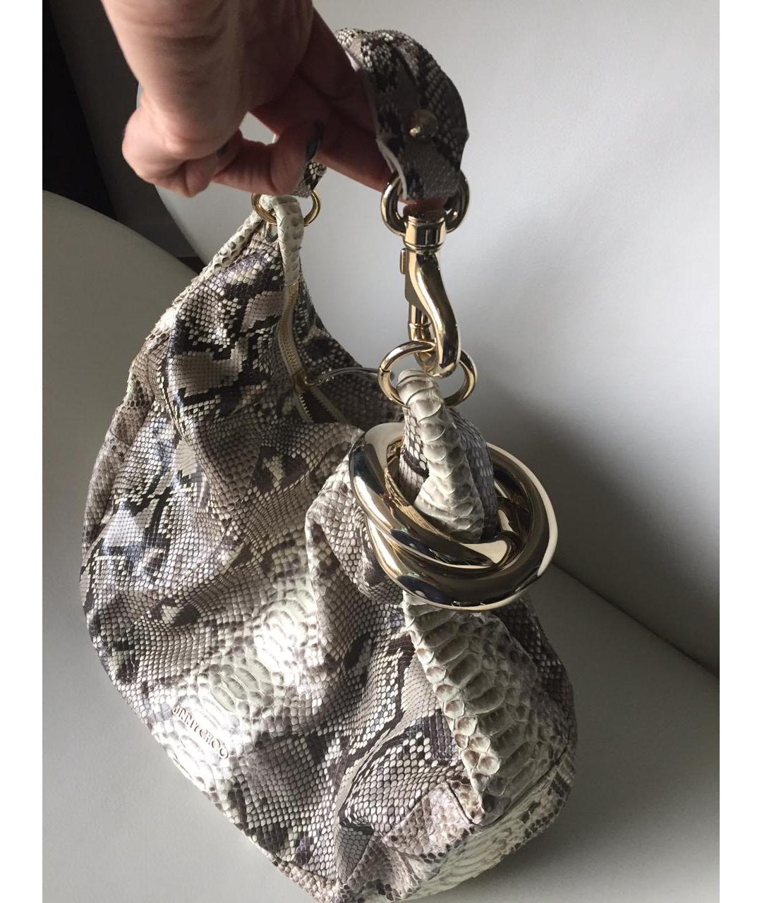 JIMMY CHOO Бежевая сумка тоут из экзотической кожи, фото 2