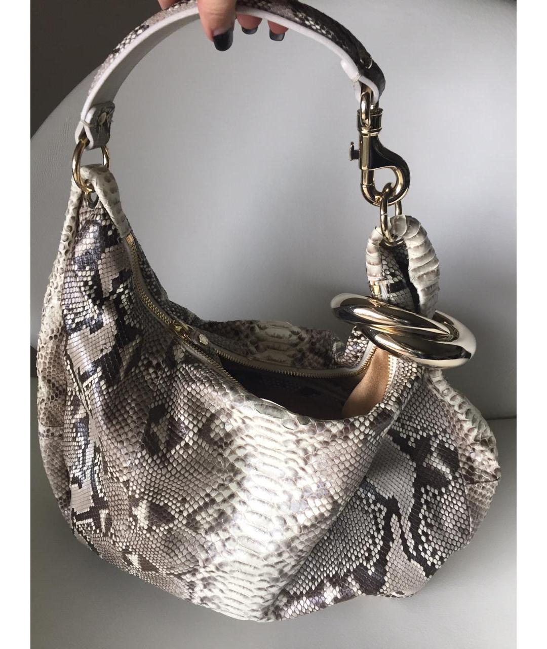 JIMMY CHOO Бежевая сумка тоут из экзотической кожи, фото 5