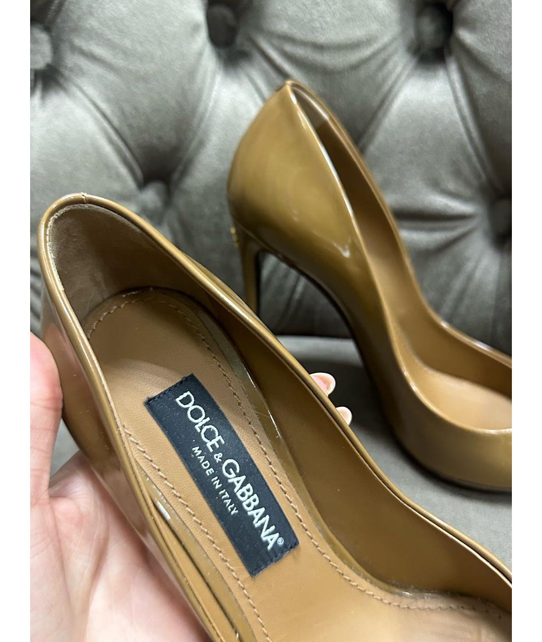 DOLCE&GABBANA Коричневые туфли из лакированной кожи, фото 3