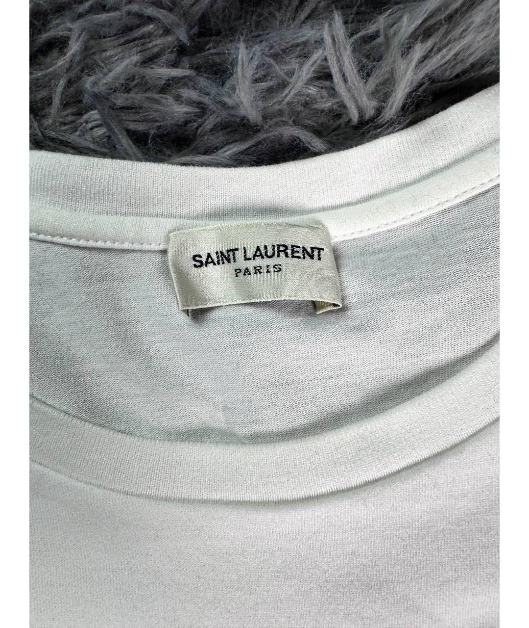 SAINT LAURENT Белая хлопковая футболка, фото 5